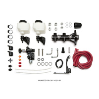 Wilwood Tandem Remote M/C Kit w L/H Brkt & Prop Valve - 1in Bore Black