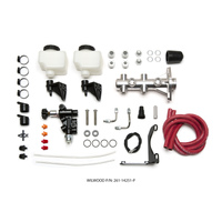 Wilwood Tandem Remote M/C Kit w L/H Brkt & Prop Valve - 1in Bore Ball Burnished