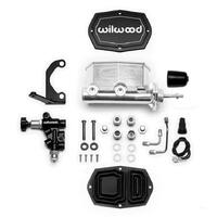 Wilwood Compact Tandem M/C - 7/8in Bore w/RH Bracket and Valve (Pushrod) - Ball Burnished