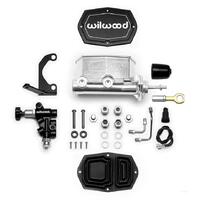 Wilwood Compact Tandem M/C - 7/8in Bore w/RH Bracket and Valve (Mustang Pushrod) - Ball Burnished