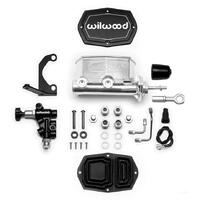 Wilwood Compact Tandem M/C - 1in Bore w/RH Bracket and Valve (Mustang Pushrod) - Ball Burnished